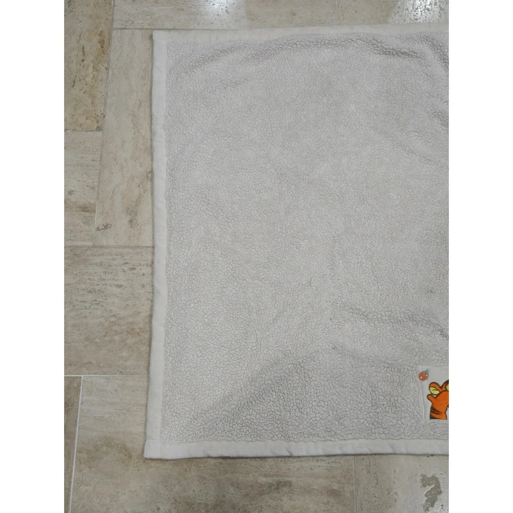 Disney Baby Tigger Baby Blanket Cream Sherpa Fleece Orange Ladybugs Peek-A-Boo